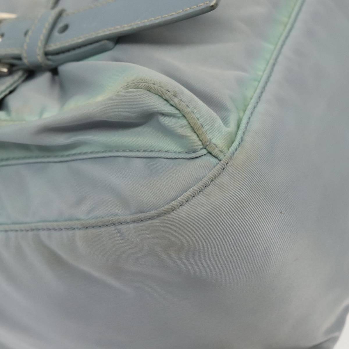 PRADA Shoulder Bag Nylon Light Blue Silver Auth ki5926