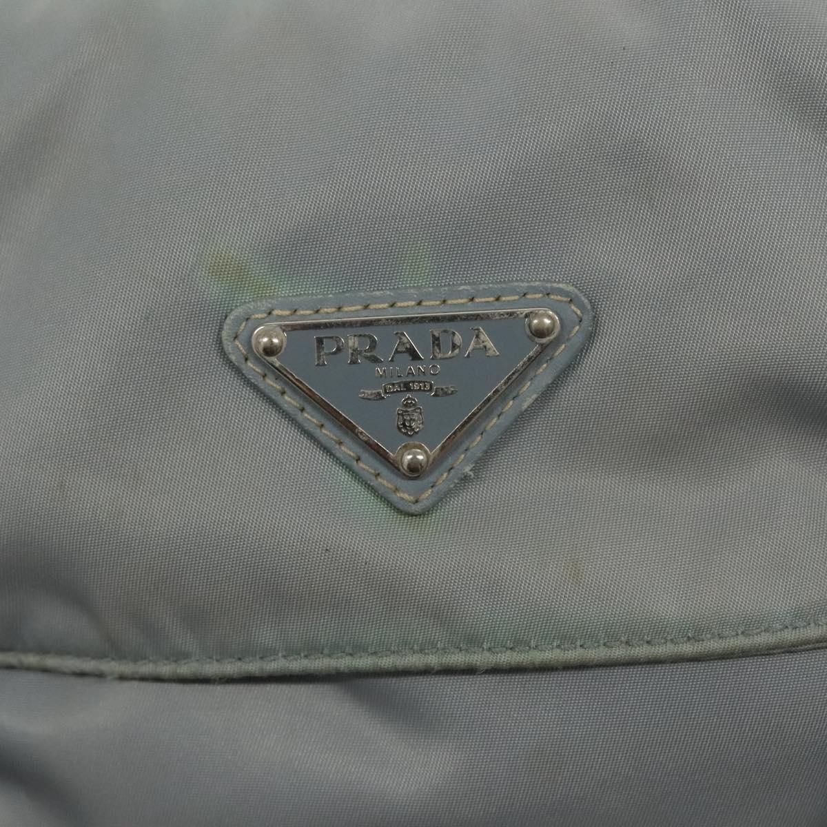 PRADA Shoulder Bag Nylon Light Blue Silver Auth ki5926