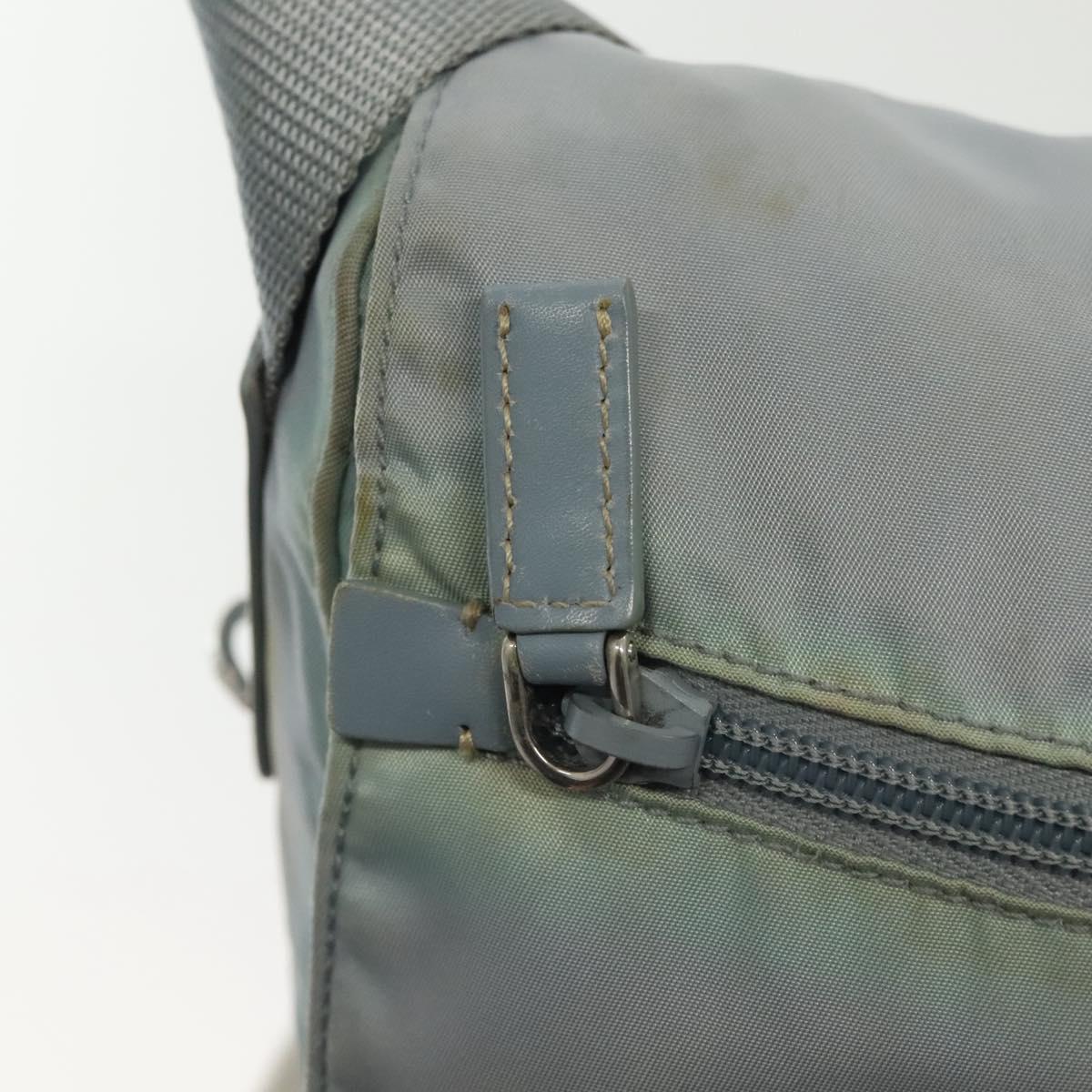 PRADA Shoulder Bag Nylon Light Blue Silver Auth ki5926