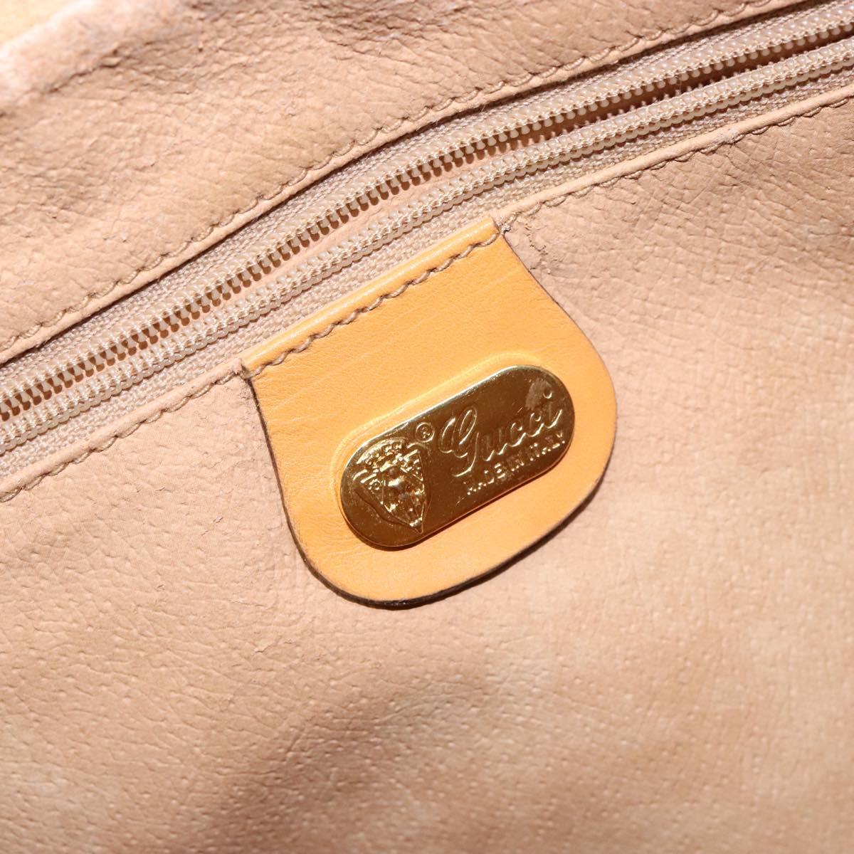 GUCCI Micro GG Supreme Hand Bag PVC Beige Gold 000 104 0030 Auth ki5931