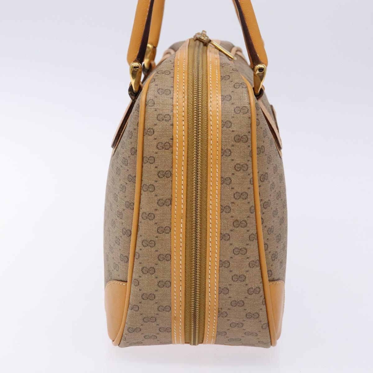 GUCCI Micro GG Supreme Hand Bag PVC Beige Gold 000 104 0030 Auth ki5931