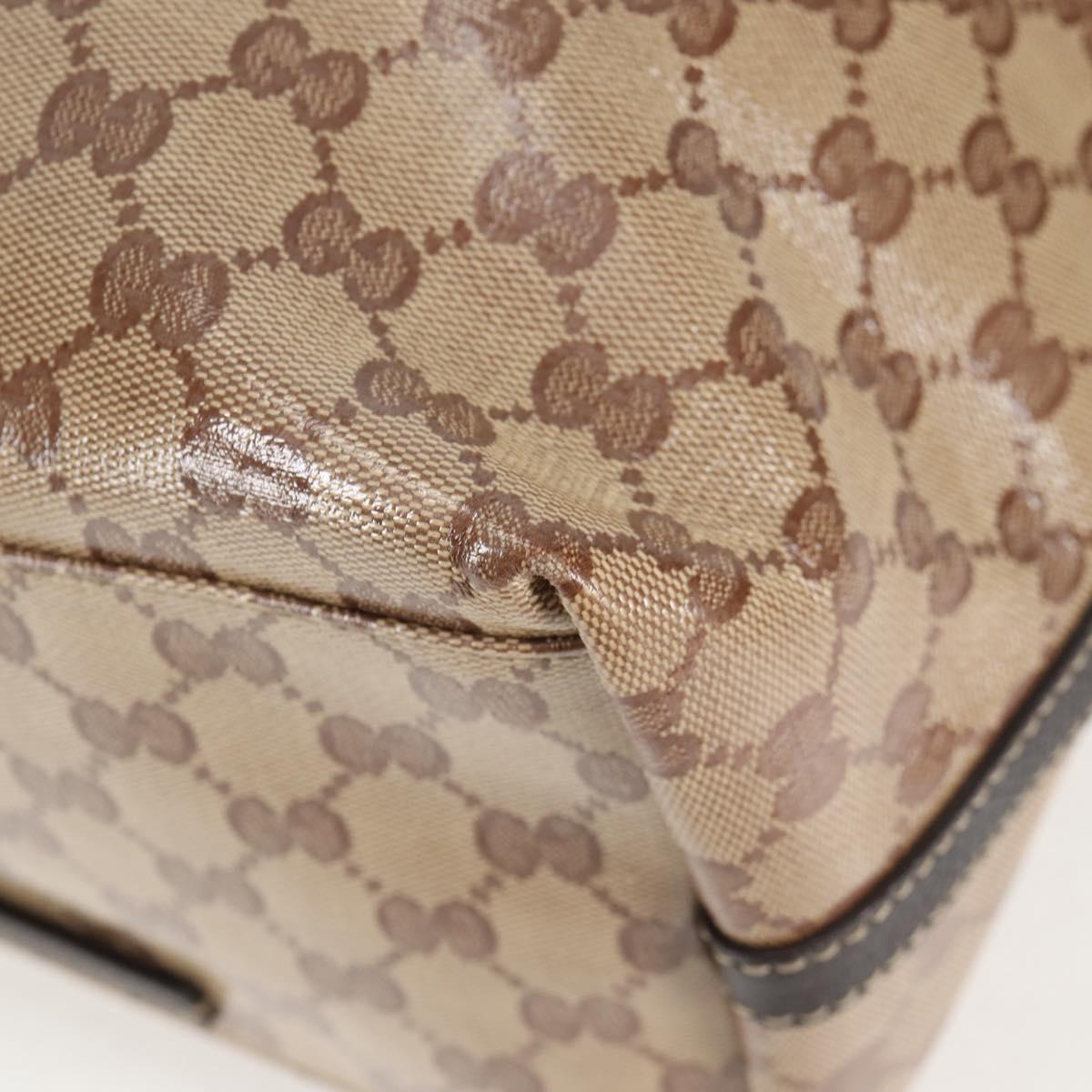 GUCCI GG Crystal Tote Bag Coated Canvas Beige 152274 Auth ki5933A