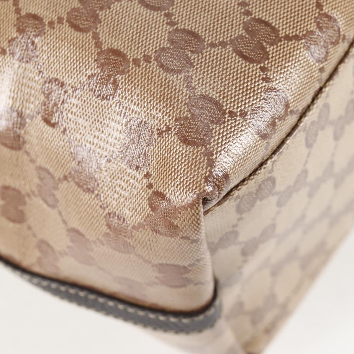 GUCCI GG Crystal Tote Bag Coated Canvas Beige 152274 Auth ki5933A