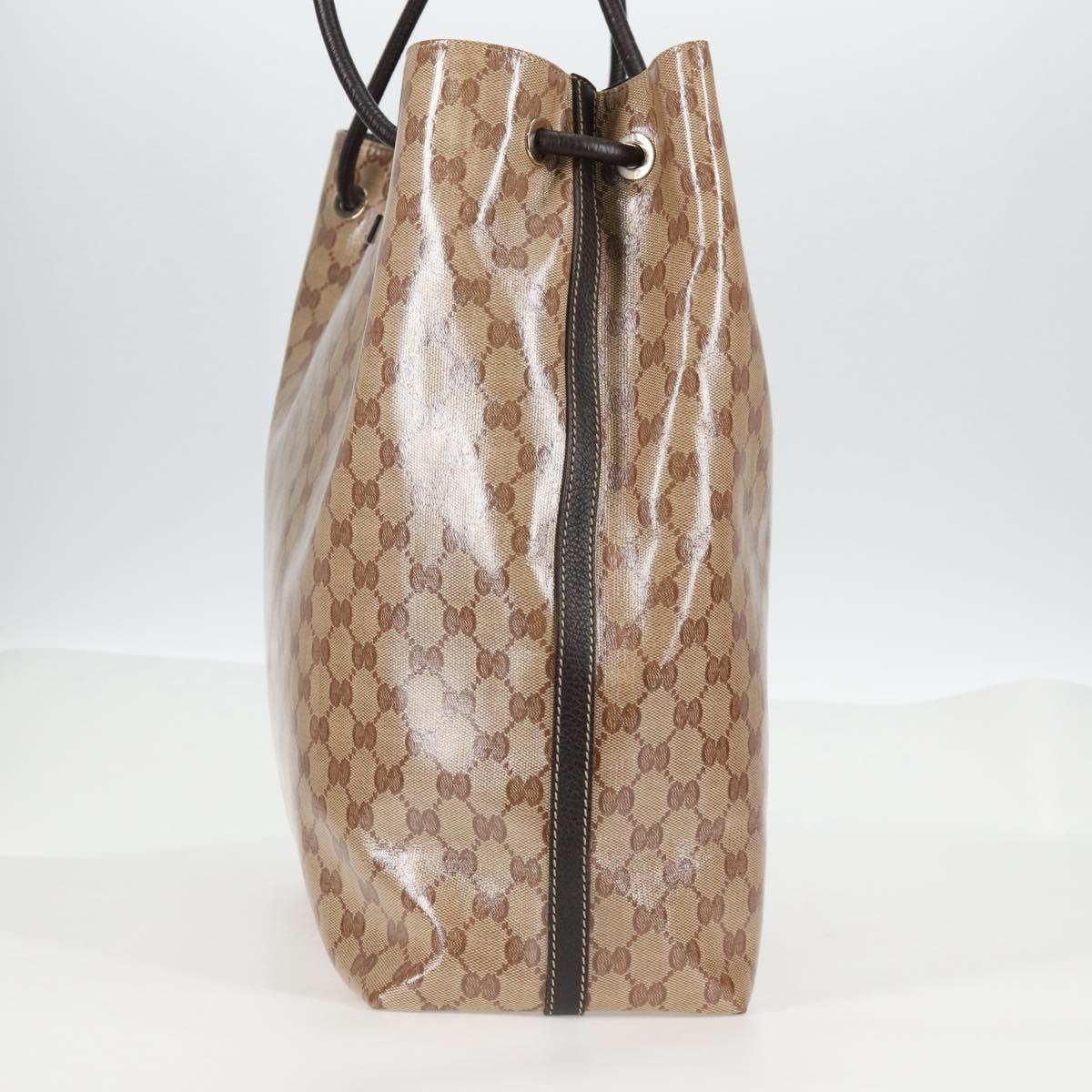 GUCCI GG Crystal Tote Bag Coated Canvas Beige 152274 Auth ki5933A