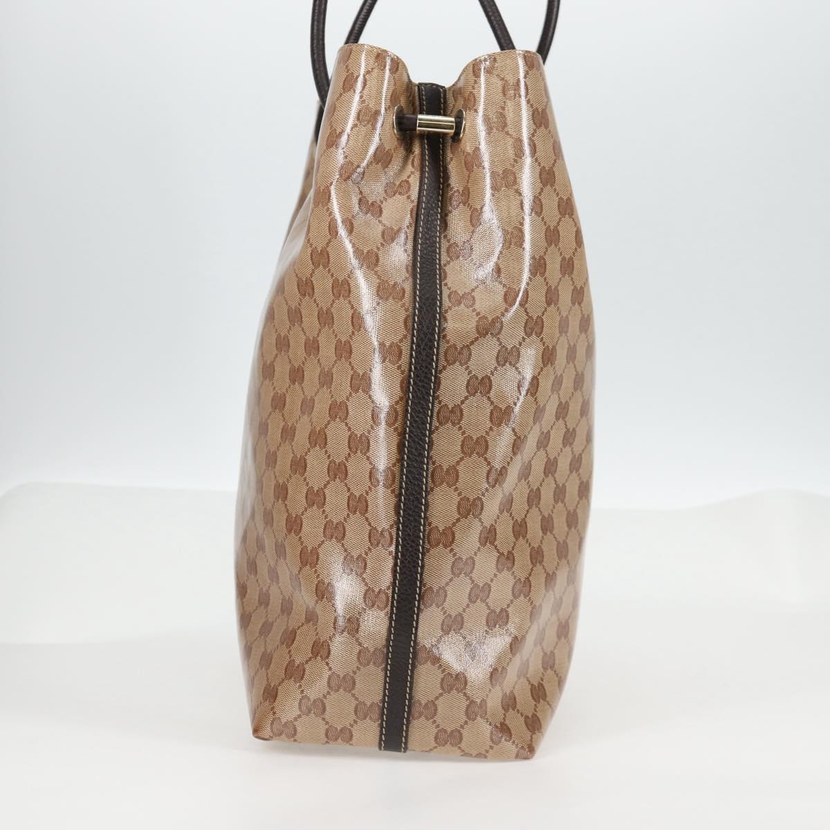 GUCCI GG Crystal Tote Bag Coated Canvas Beige 152274 Auth ki5933A