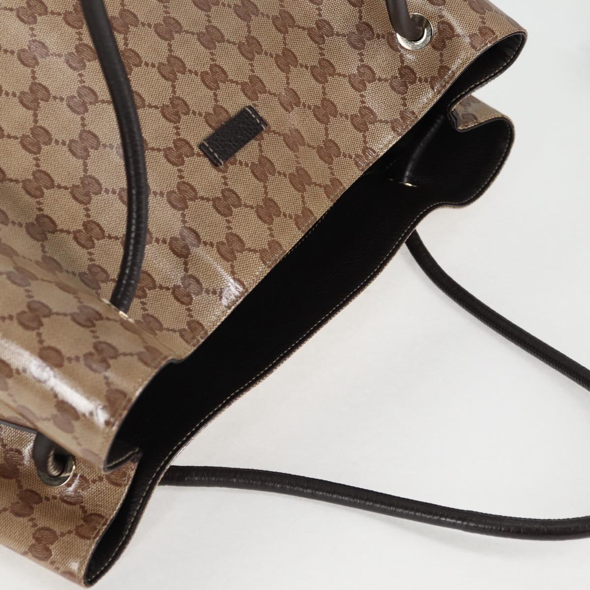 GUCCI GG Crystal Tote Bag Coated Canvas Beige 152274 Auth ki5933A