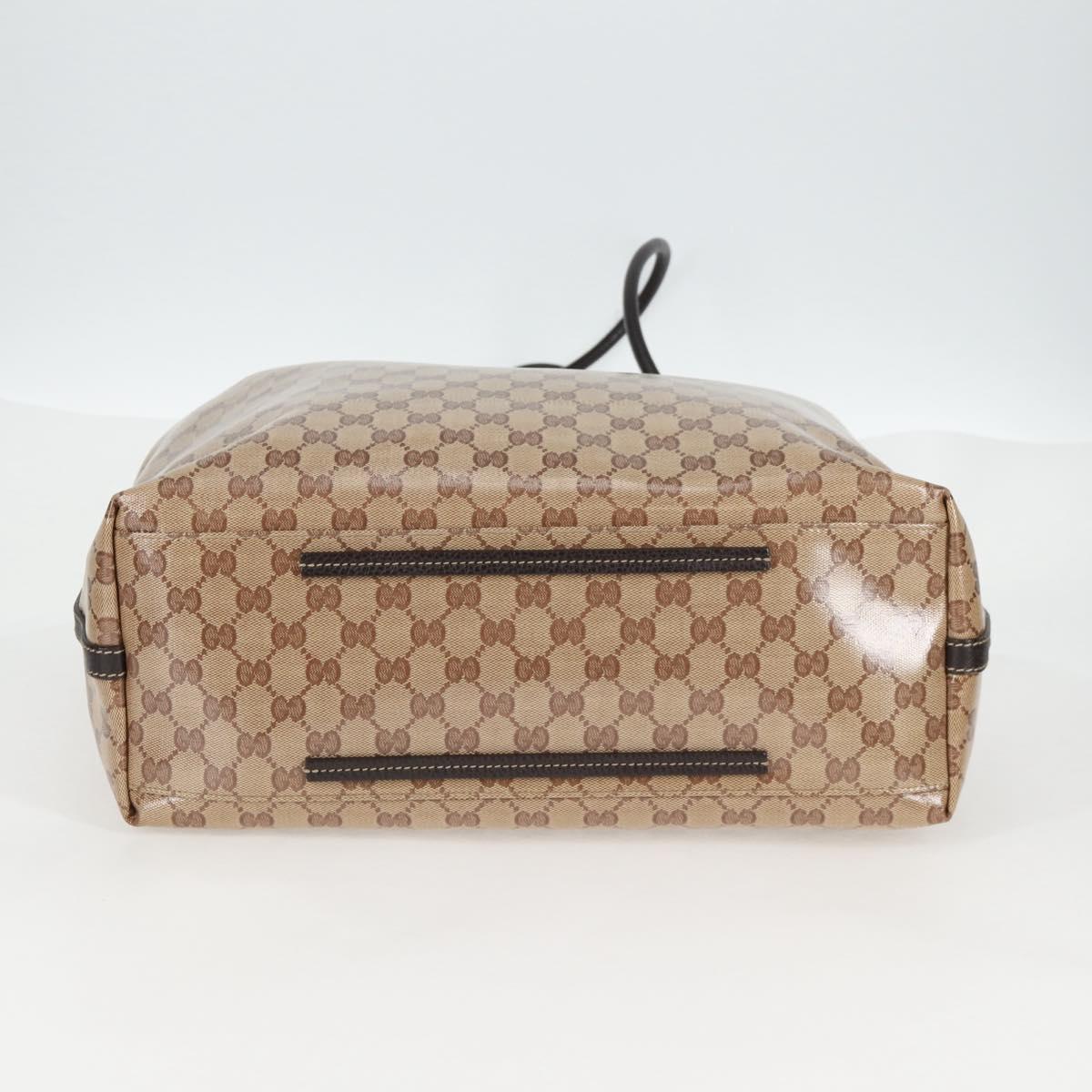 GUCCI GG Crystal Tote Bag Coated Canvas Beige 152274 Auth ki5933A