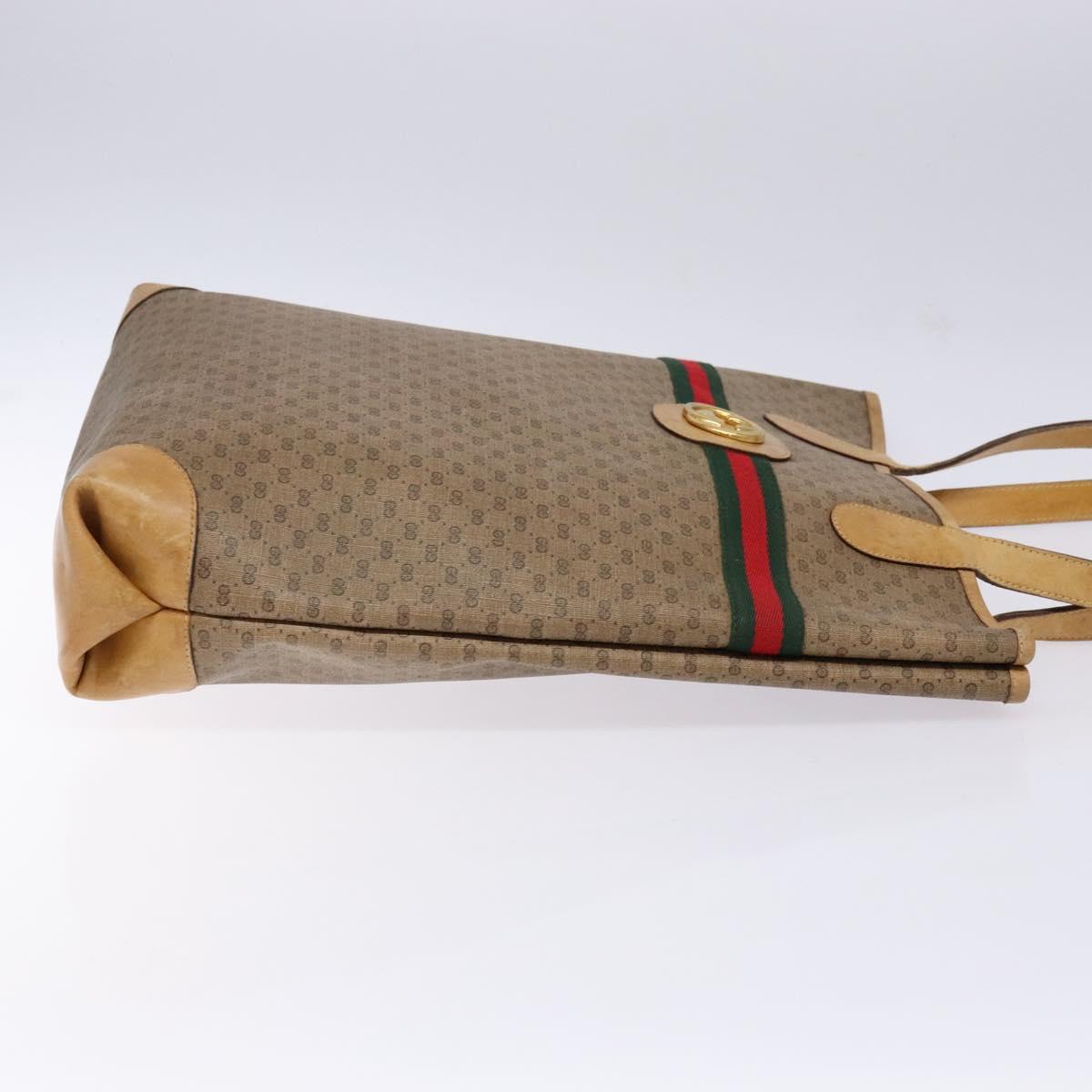 GUCCI Micro GG Supreme Web Sherry Line Bag PVC Beige 002 904 0131 Auth ki5940