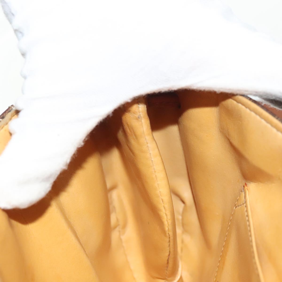CELINE Macadam Canvas Shoulder Bag PVC Leather Brown Gold Auth ki5951
