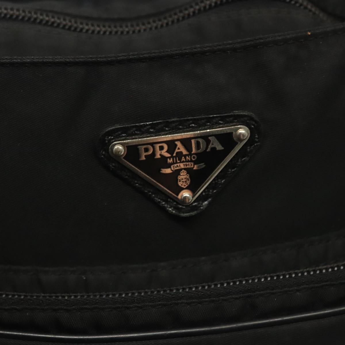 PRADA Shoulder Bag Nylon Black Silver Auth ki5954