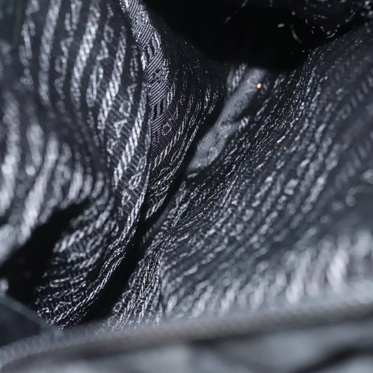 PRADA Shoulder Bag Nylon Black Silver Auth ki5954