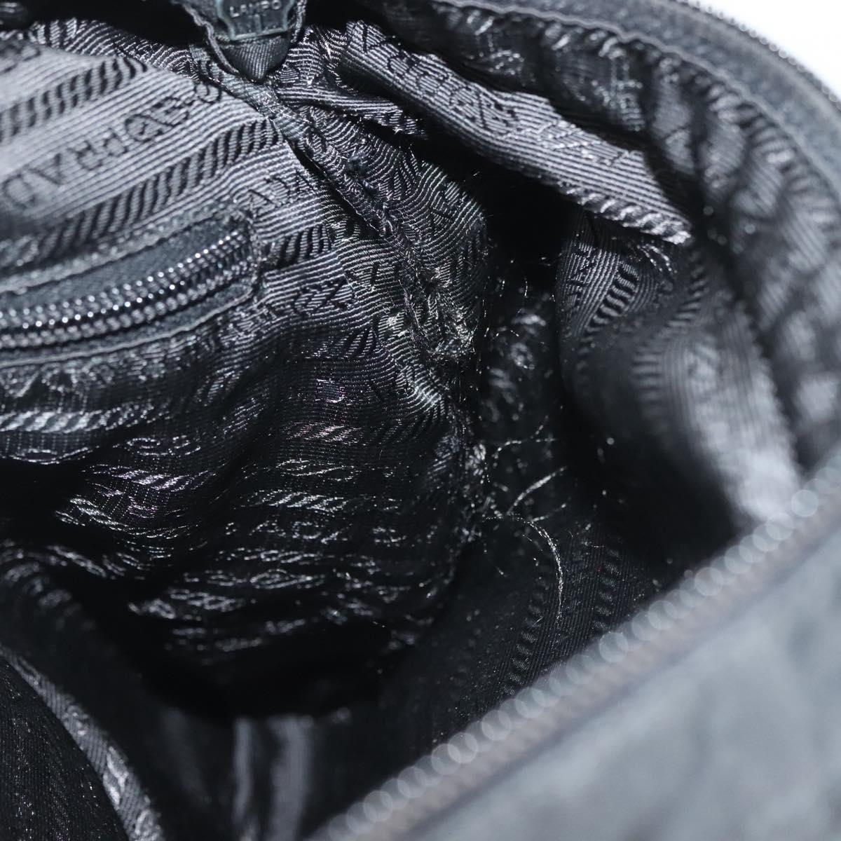 PRADA Shoulder Bag Nylon Black Silver Auth ki5954