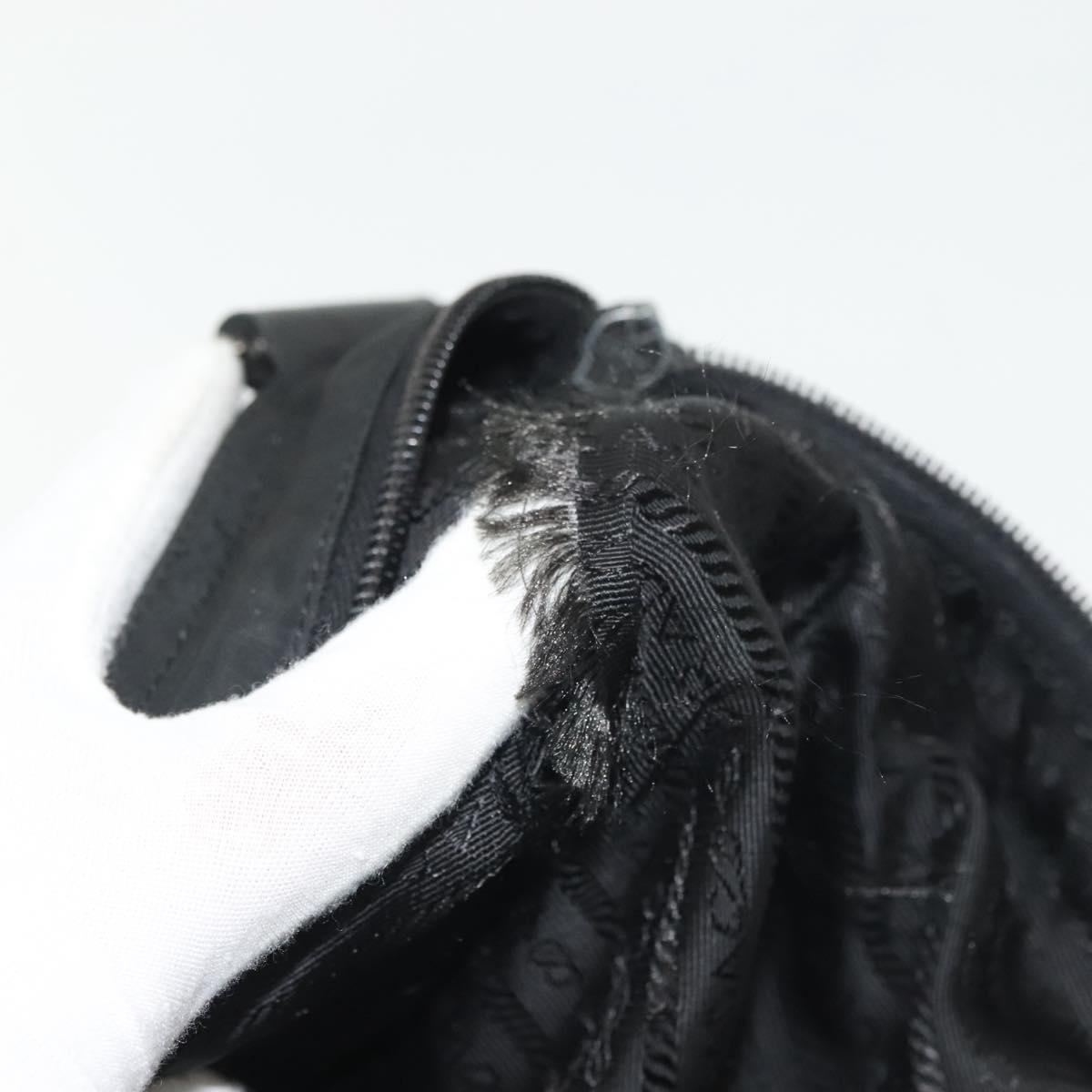 PRADA Shoulder Bag Nylon Black Silver Auth ki5954