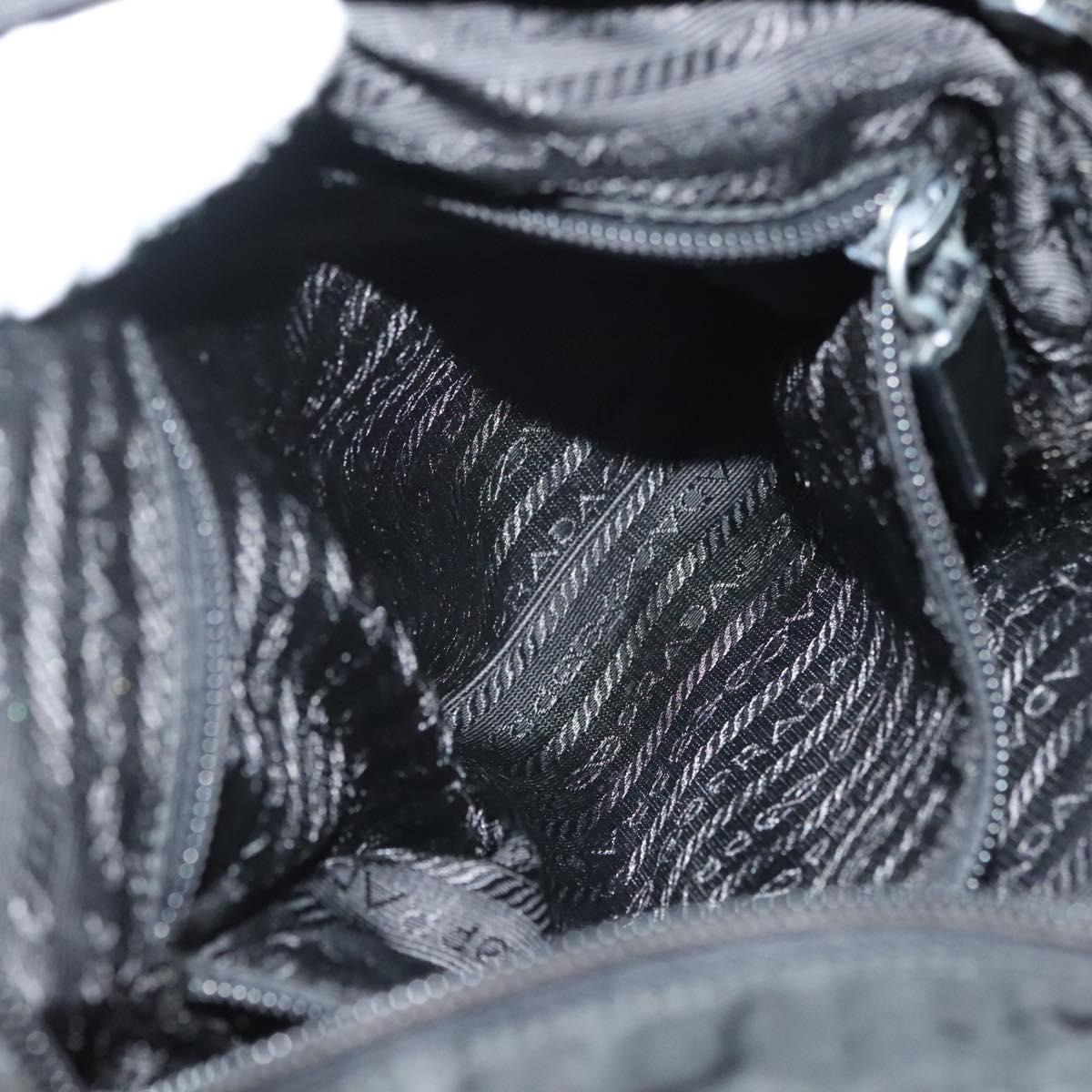 PRADA Shoulder Bag Nylon Black Silver Auth ki5954