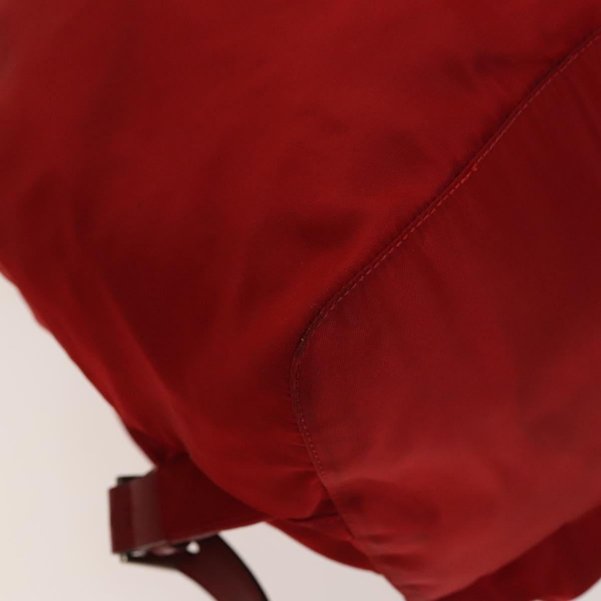 PRADA Backpack Nylon Silver Red Auth ki5962