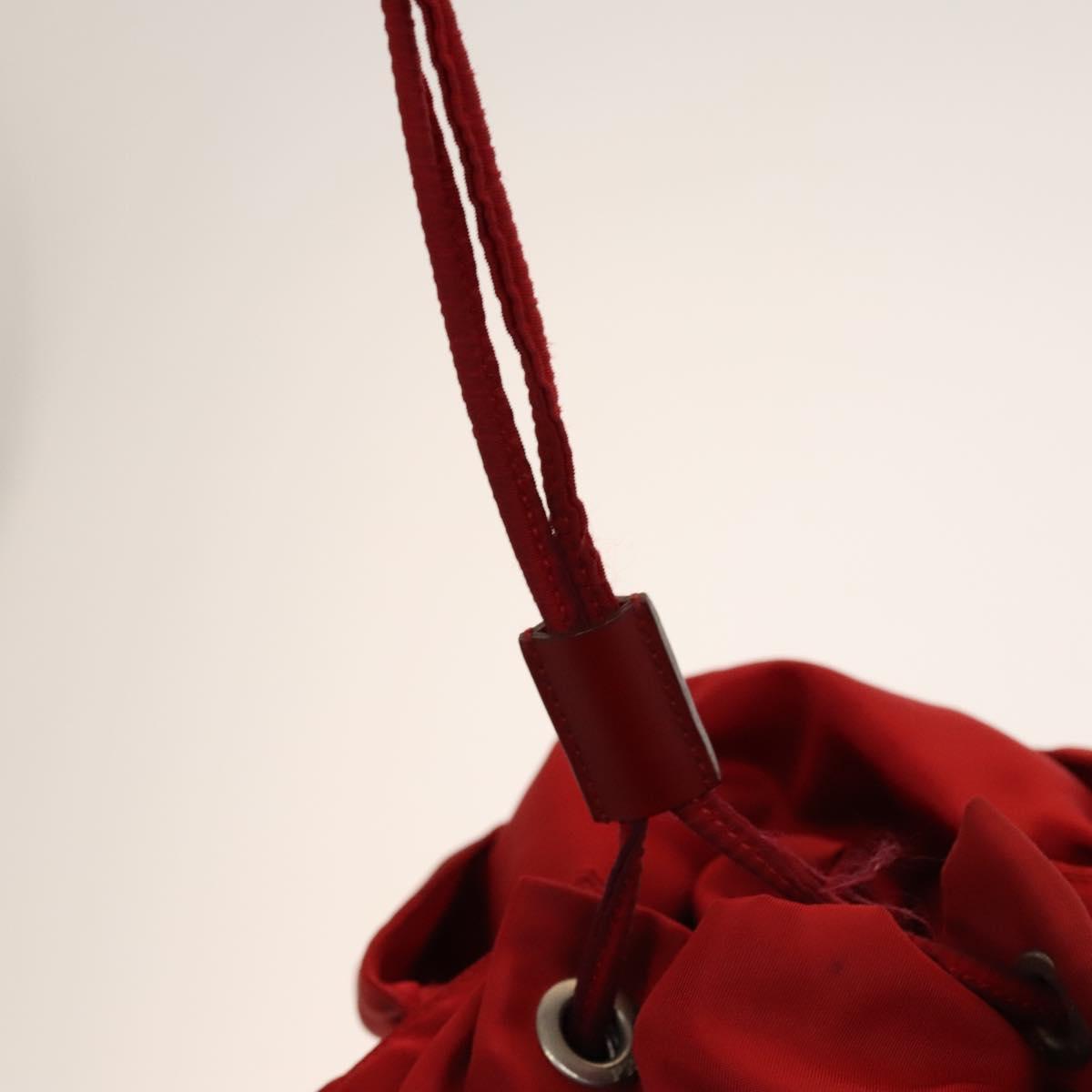 PRADA Backpack Nylon Silver Red Auth ki5962