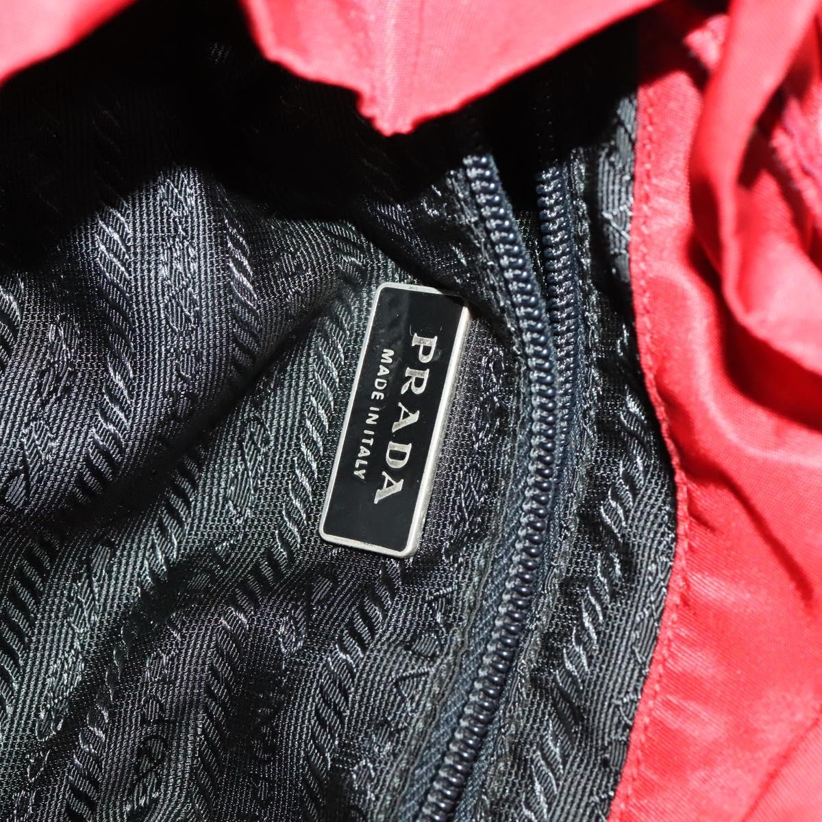 PRADA Backpack Nylon Silver Red Auth ki5962