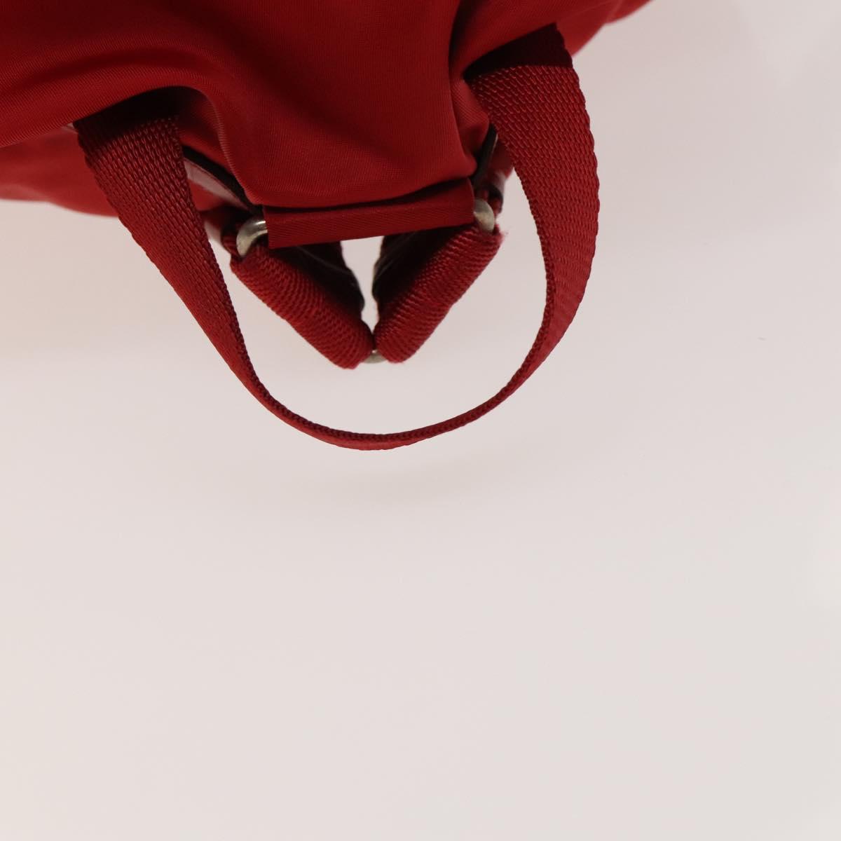 PRADA Backpack Nylon Silver Red Auth ki5962