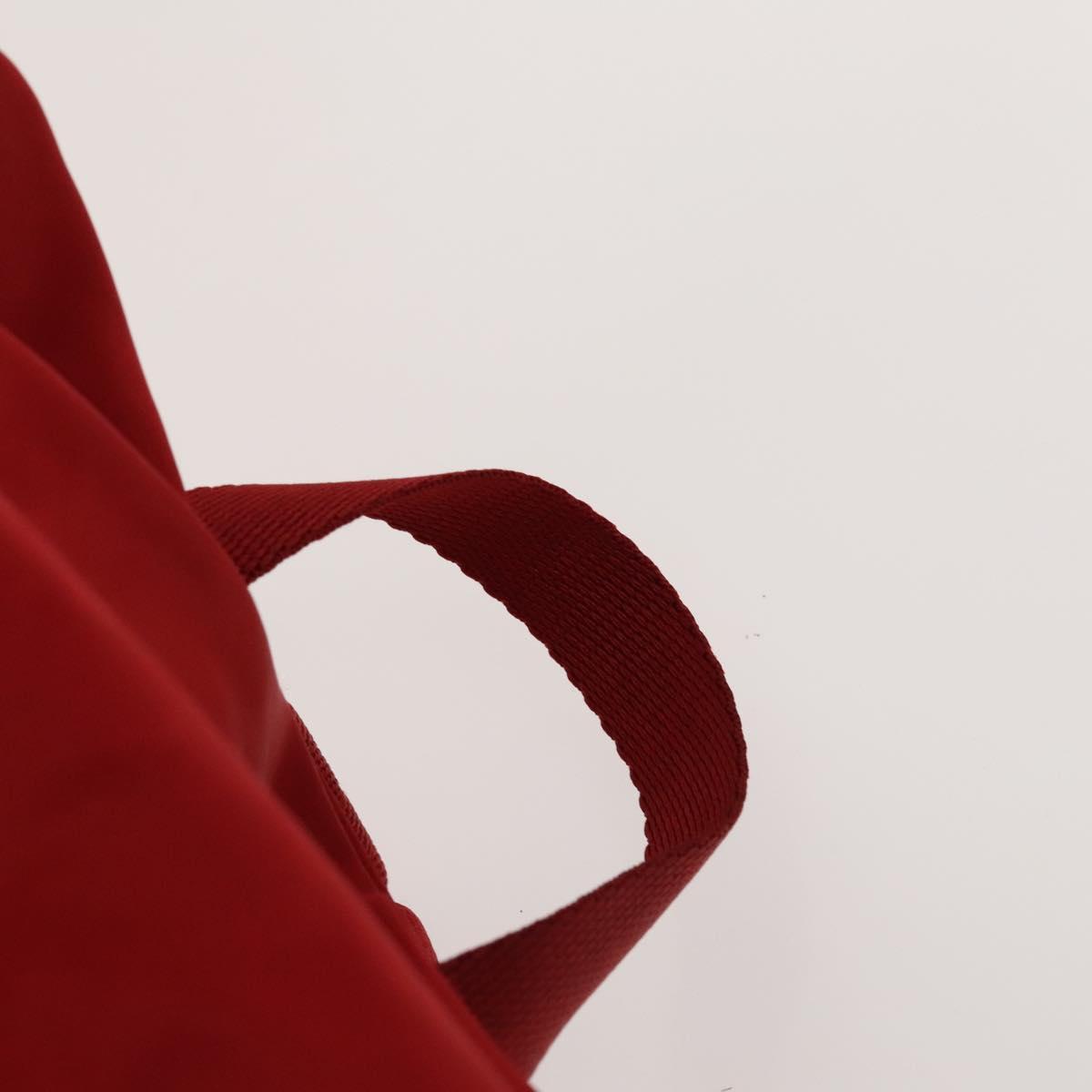 PRADA Backpack Nylon Silver Red Auth ki5962