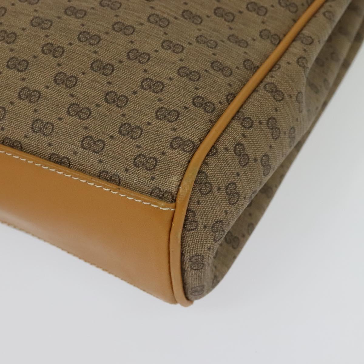 GUCCI Micro GG Supreme Hand Bag PVC Beige Gold 001 115 1199 Auth ki5990
