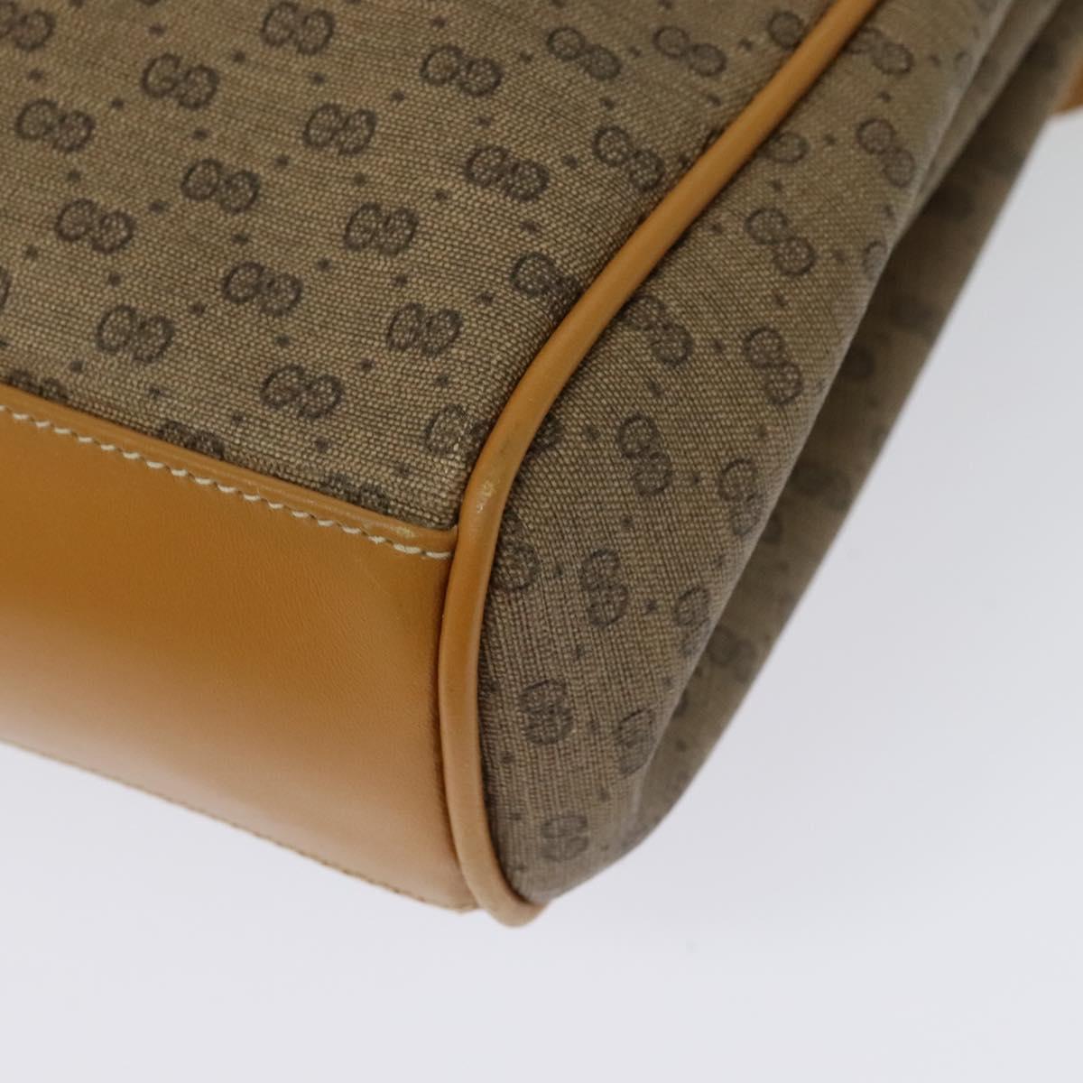 GUCCI Micro GG Supreme Hand Bag PVC Beige Gold 001 115 1199 Auth ki5990
