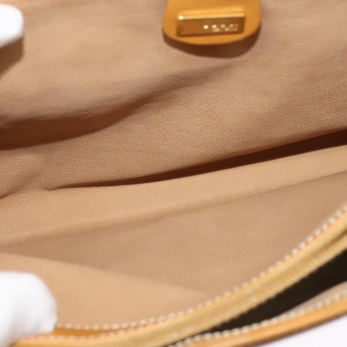 GUCCI Micro GG Supreme Hand Bag PVC Beige Gold 001 115 1199 Auth ki5990