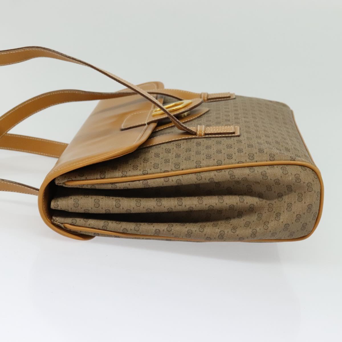 GUCCI Micro GG Supreme Hand Bag PVC Beige Gold 001 115 1199 Auth ki5990