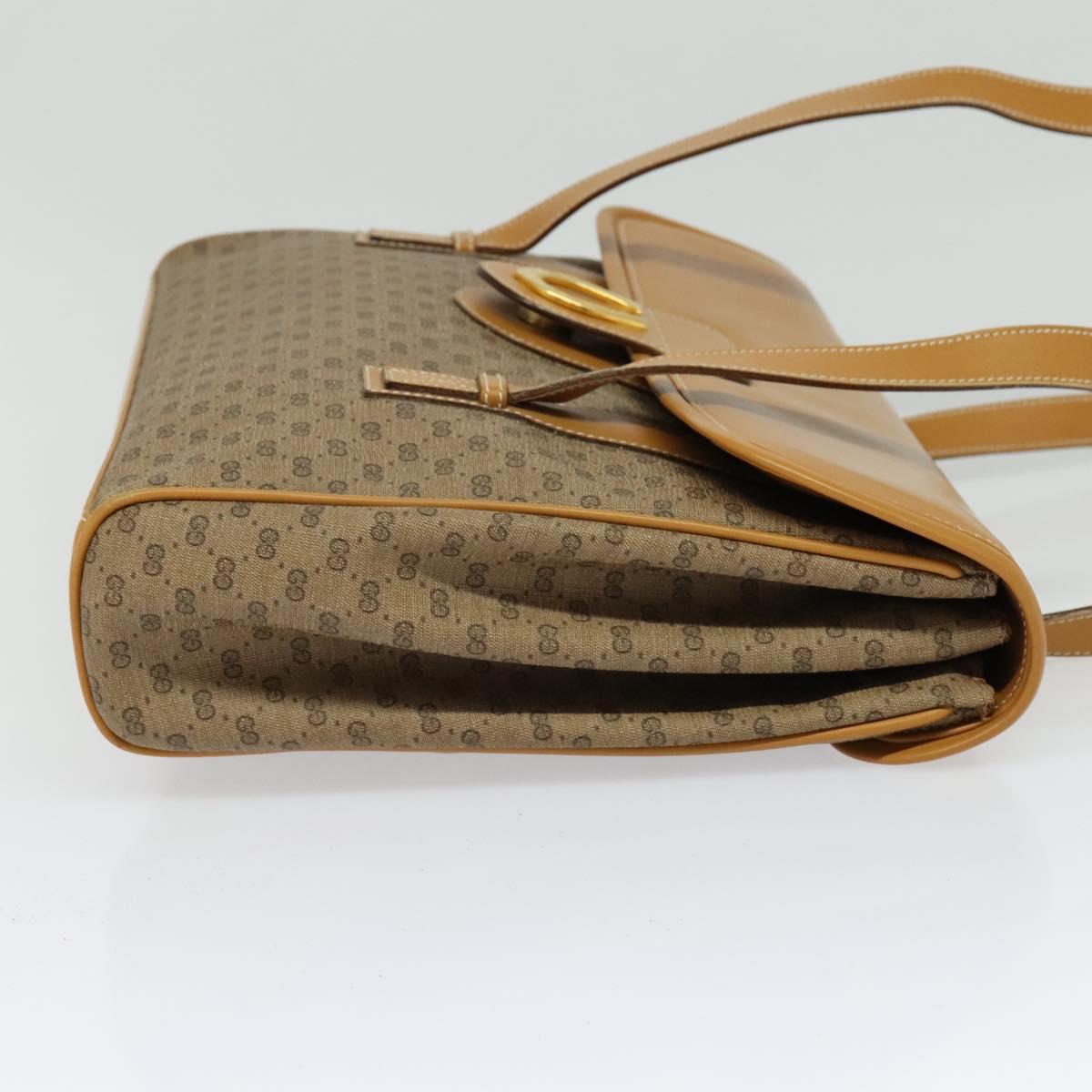 GUCCI Micro GG Supreme Hand Bag PVC Beige Gold 001 115 1199 Auth ki5990