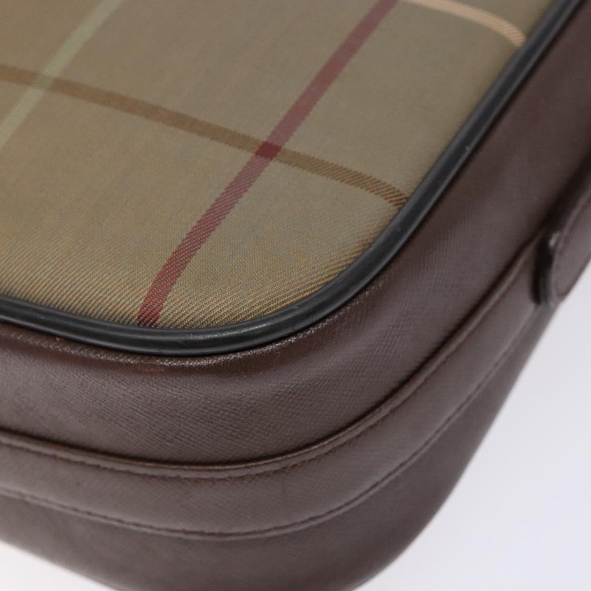 Burberrys Nova Check Shoulder Bag Canvas Beige Brown Auth ki5994