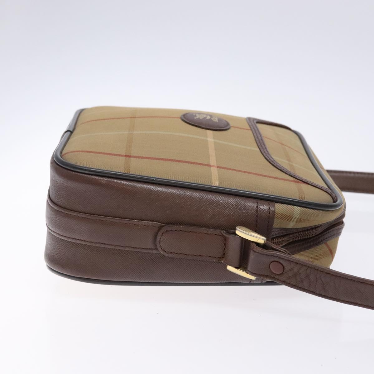 Burberrys Nova Check Shoulder Bag Canvas Beige Brown Auth ki5994