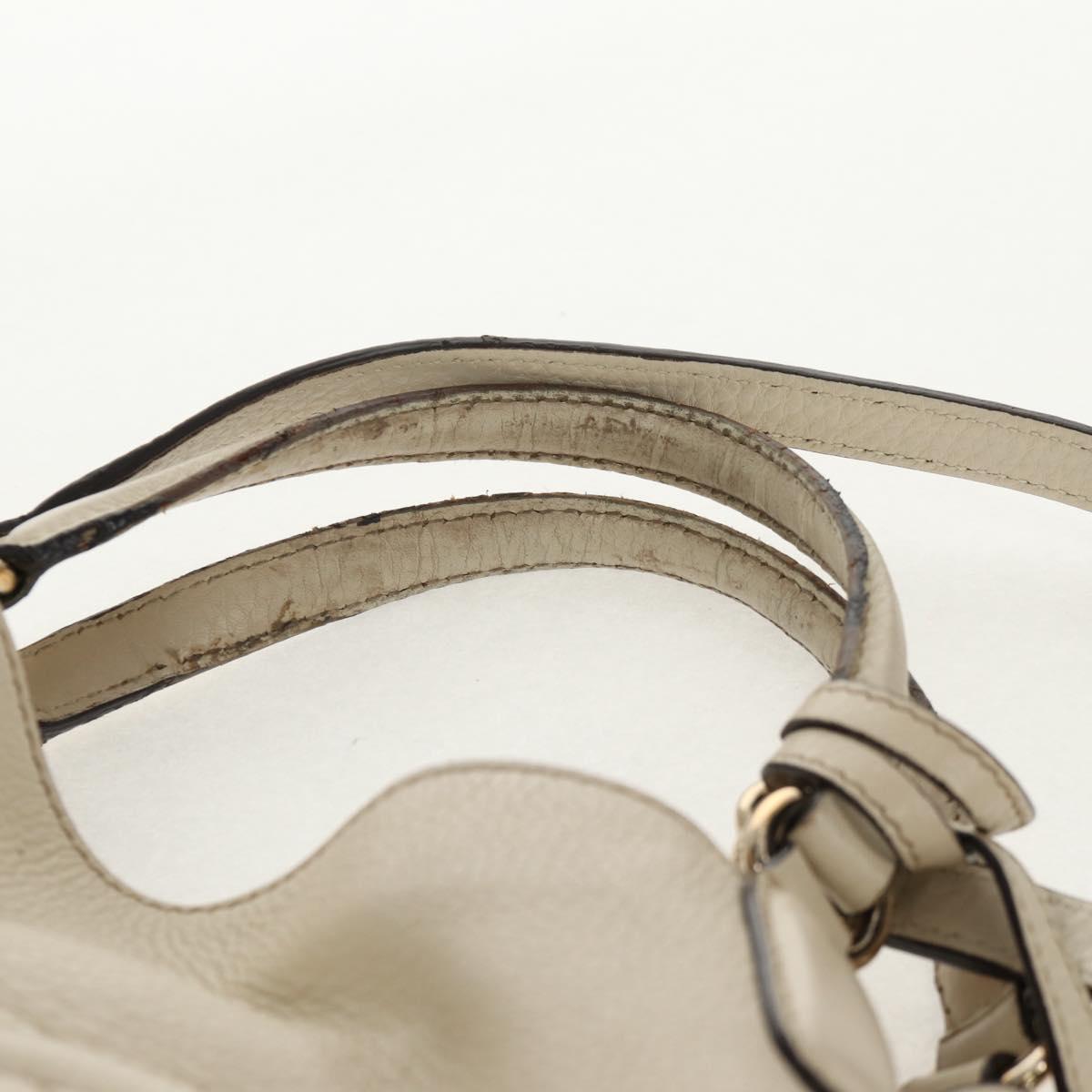 GUCCI Soho Shoulder Bag Leather 2way White Auth ki5995