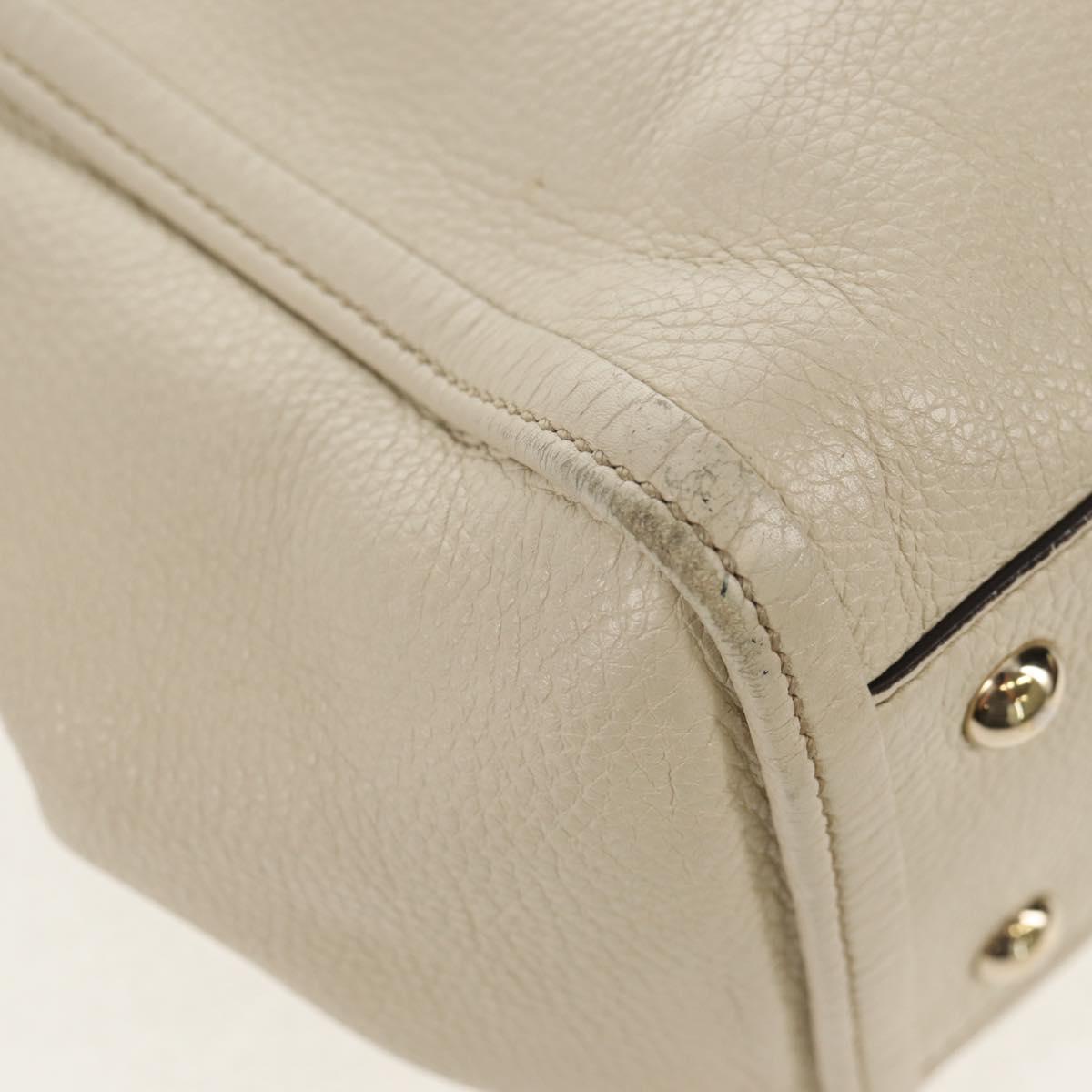 GUCCI Soho Shoulder Bag Leather 2way White Auth ki5995