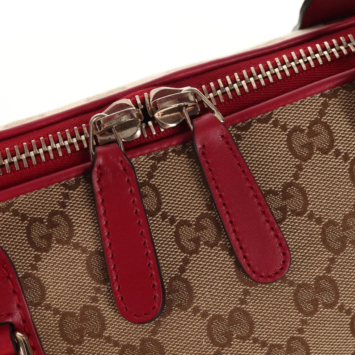 GUCCI GG Canvas Heart bit Tote Bag 2way Beige Red Auth ki5996V