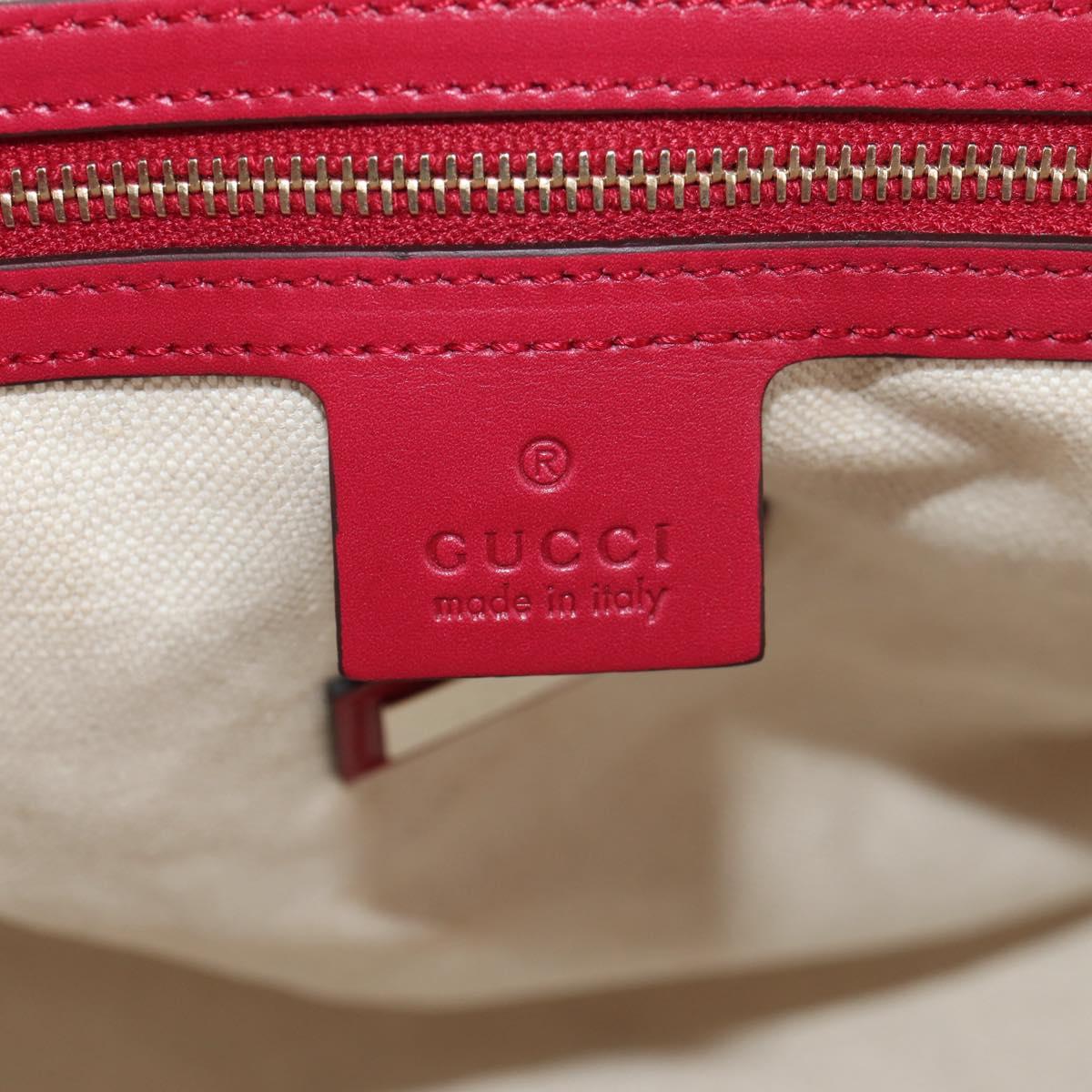GUCCI GG Canvas Heart bit Tote Bag 2way Beige Red Auth ki5996V