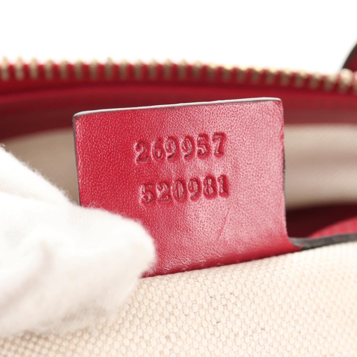 GUCCI GG Canvas Heart bit Tote Bag 2way Beige Red Auth ki5996V