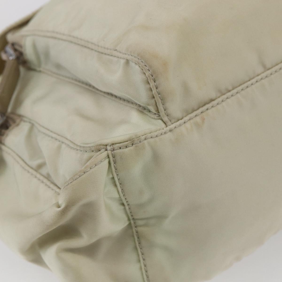 PRADA Shoulder Bag Nylon Beige Auth ki5997