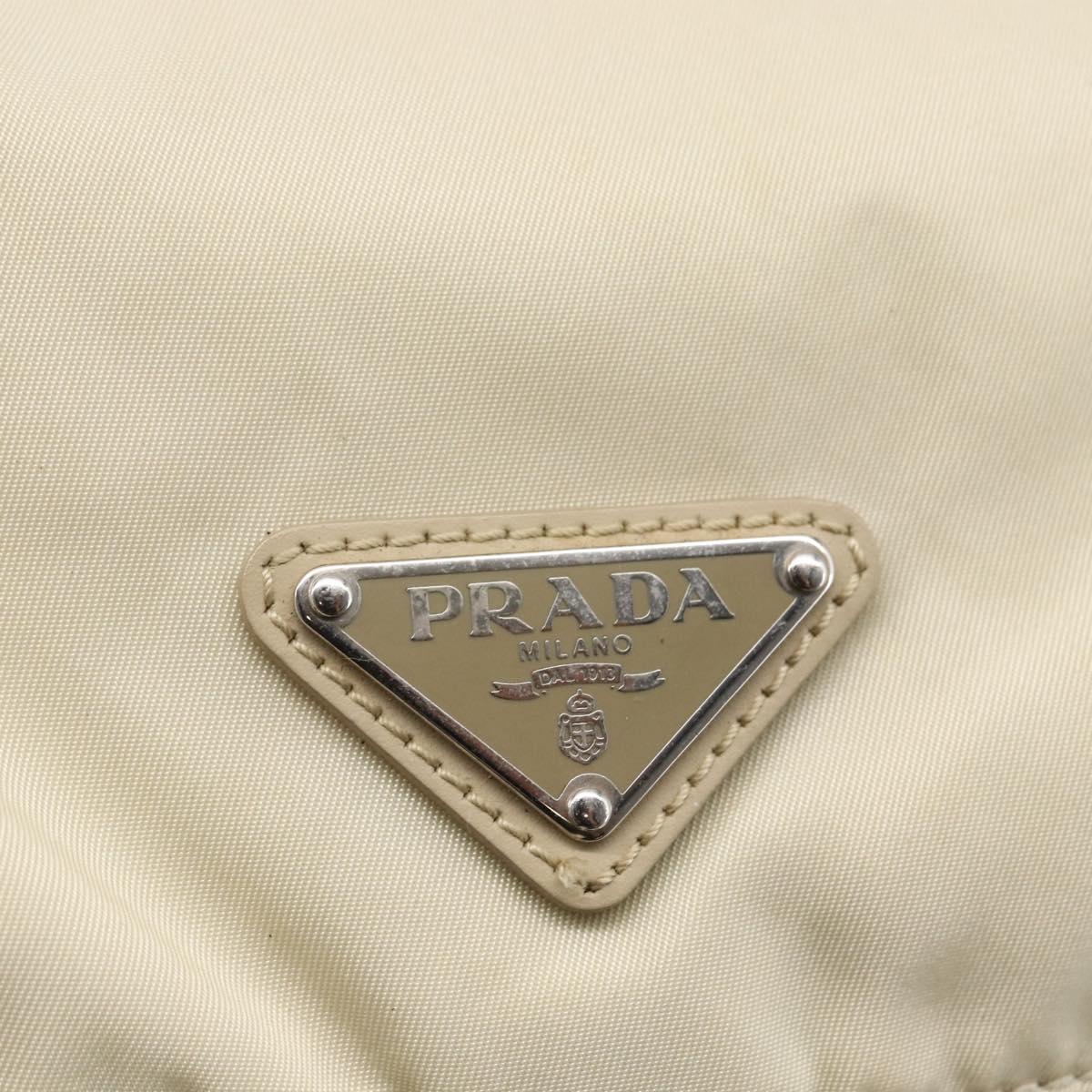 PRADA Shoulder Bag Nylon Beige Auth ki5997
