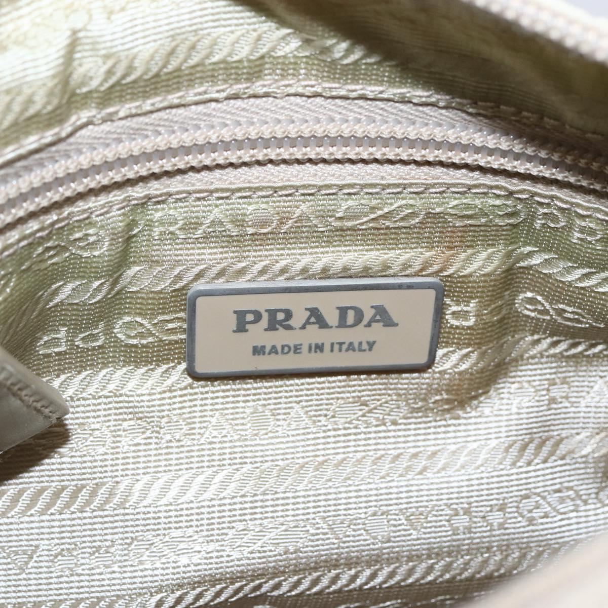 PRADA Shoulder Bag Nylon Beige Auth ki5997