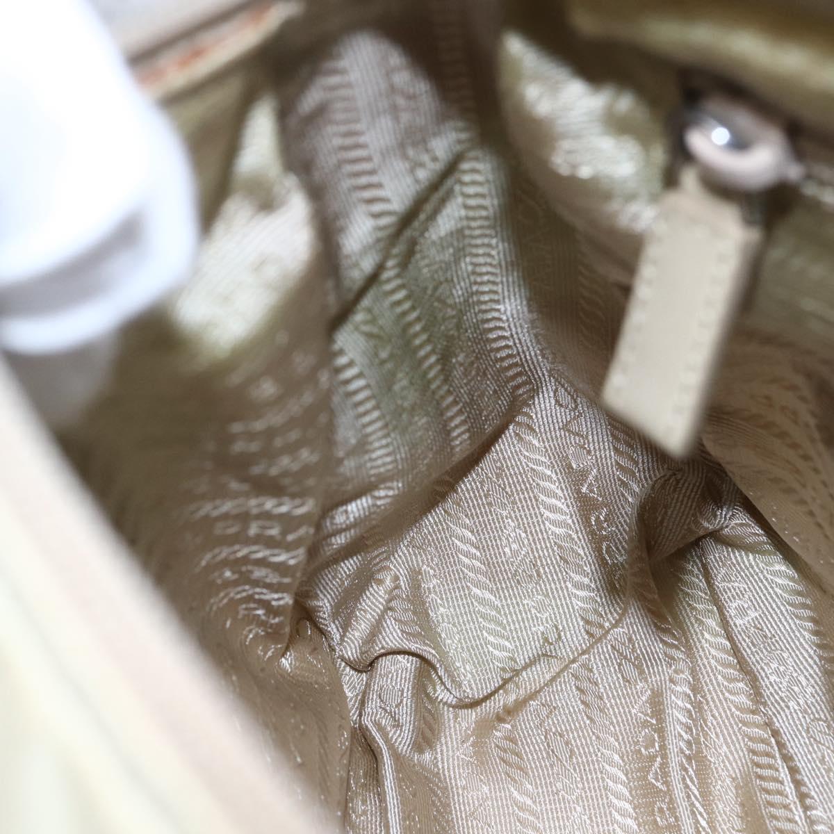 PRADA Shoulder Bag Nylon Beige Auth ki5997