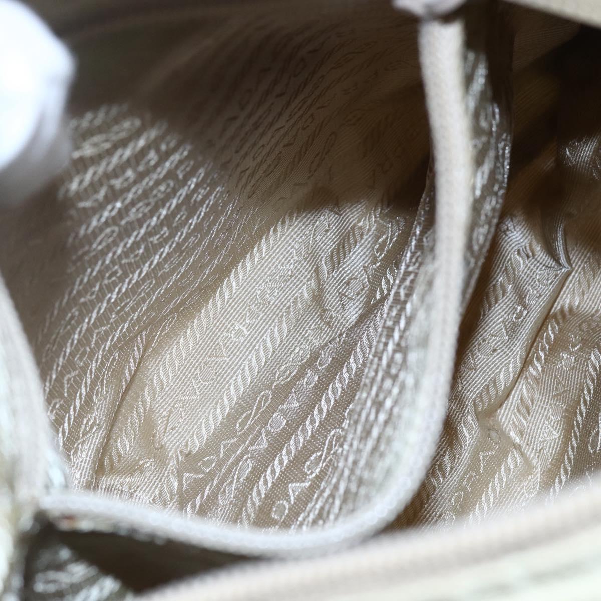 PRADA Shoulder Bag Nylon Beige Auth ki5997