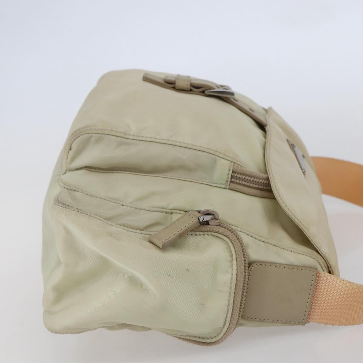 PRADA Shoulder Bag Nylon Beige Auth ki5997