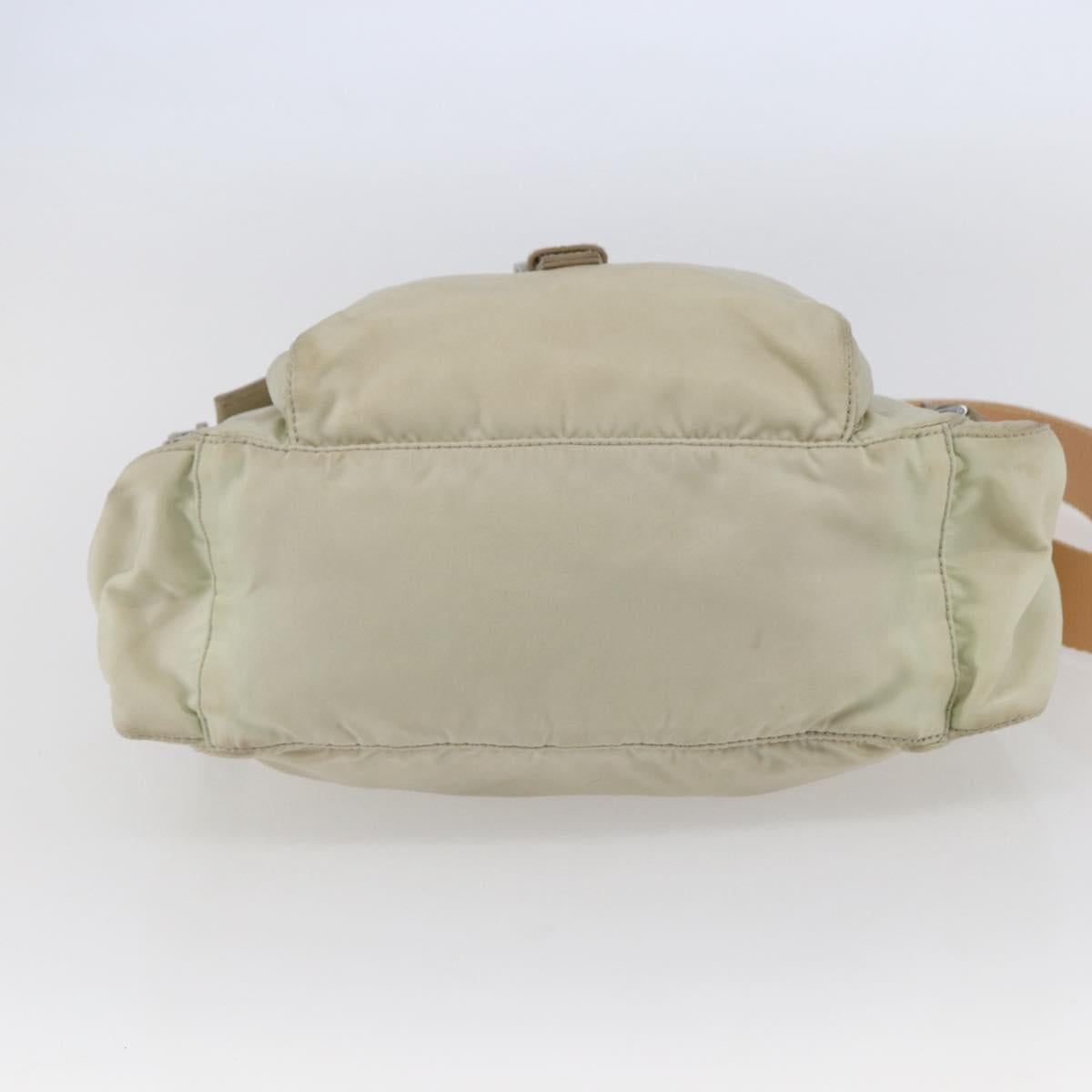 PRADA Shoulder Bag Nylon Beige Auth ki5997