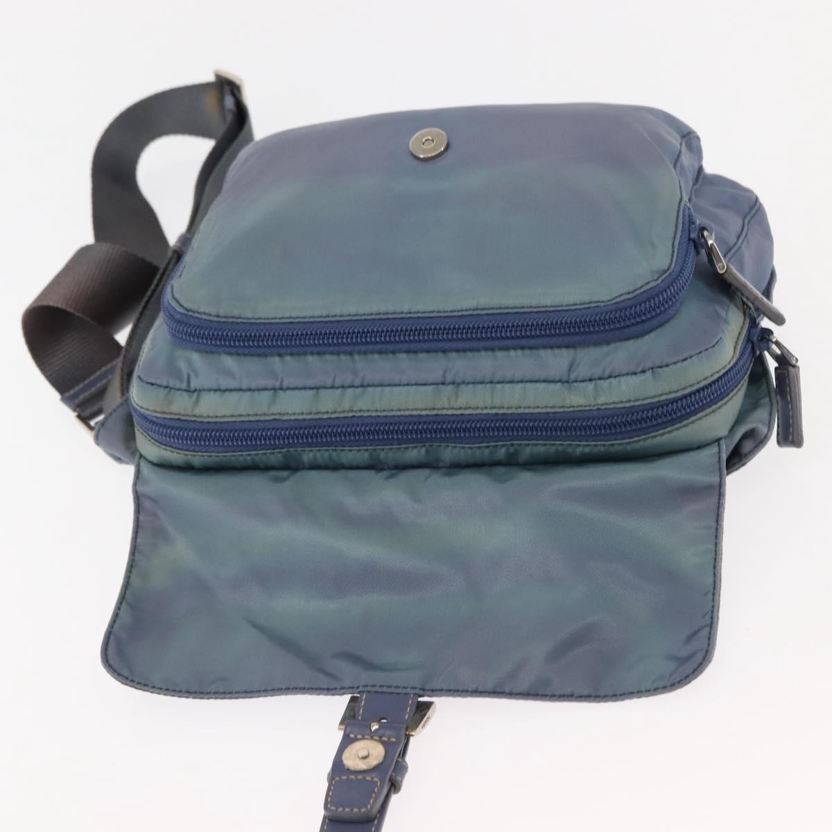 PRADA Shoulder Bag Nylon Light Blue Auth ki5998