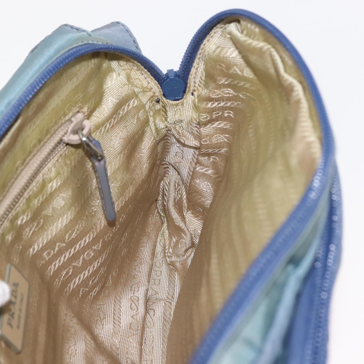 PRADA Shoulder Bag Nylon Light Blue Auth ki5998