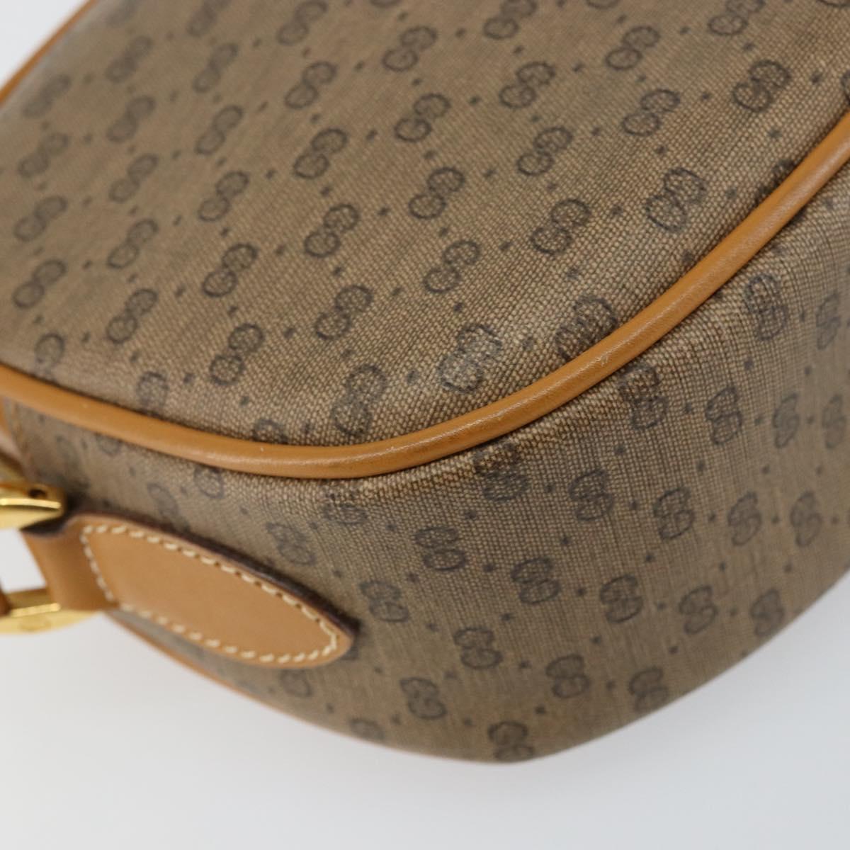 GUCCI Micro GG Canvas Shoulder Bag PVC Leather Beige Auth ki6001