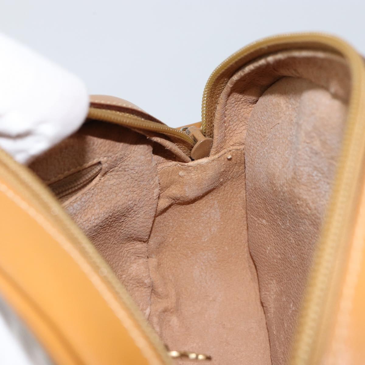 GUCCI Micro GG Canvas Shoulder Bag PVC Leather Beige Auth ki6001