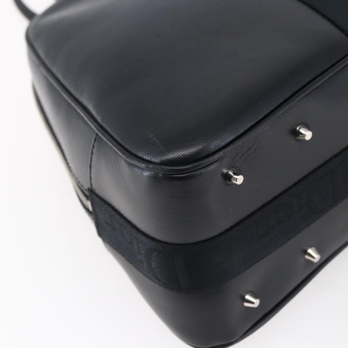 Christian Dior Boston Bag Leather Black Auth ki6003