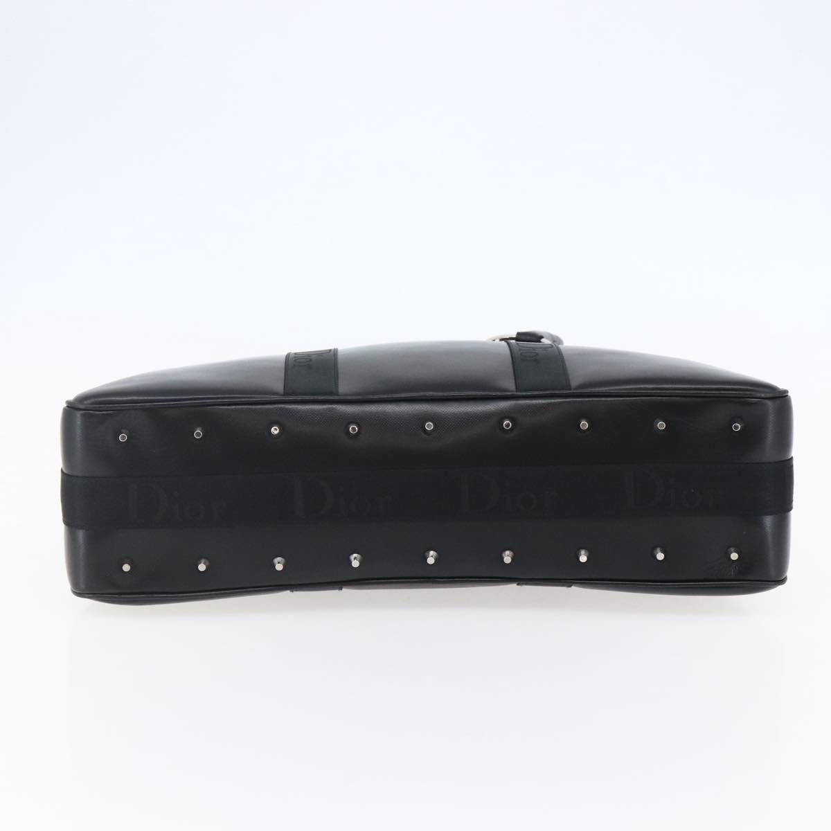 Christian Dior Boston Bag Leather Black Auth ki6003