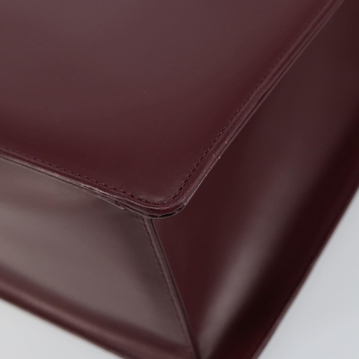 BURBERRY Nova Check Hand Bag Canvas Leather Bordeaux Beige Auth ki6009