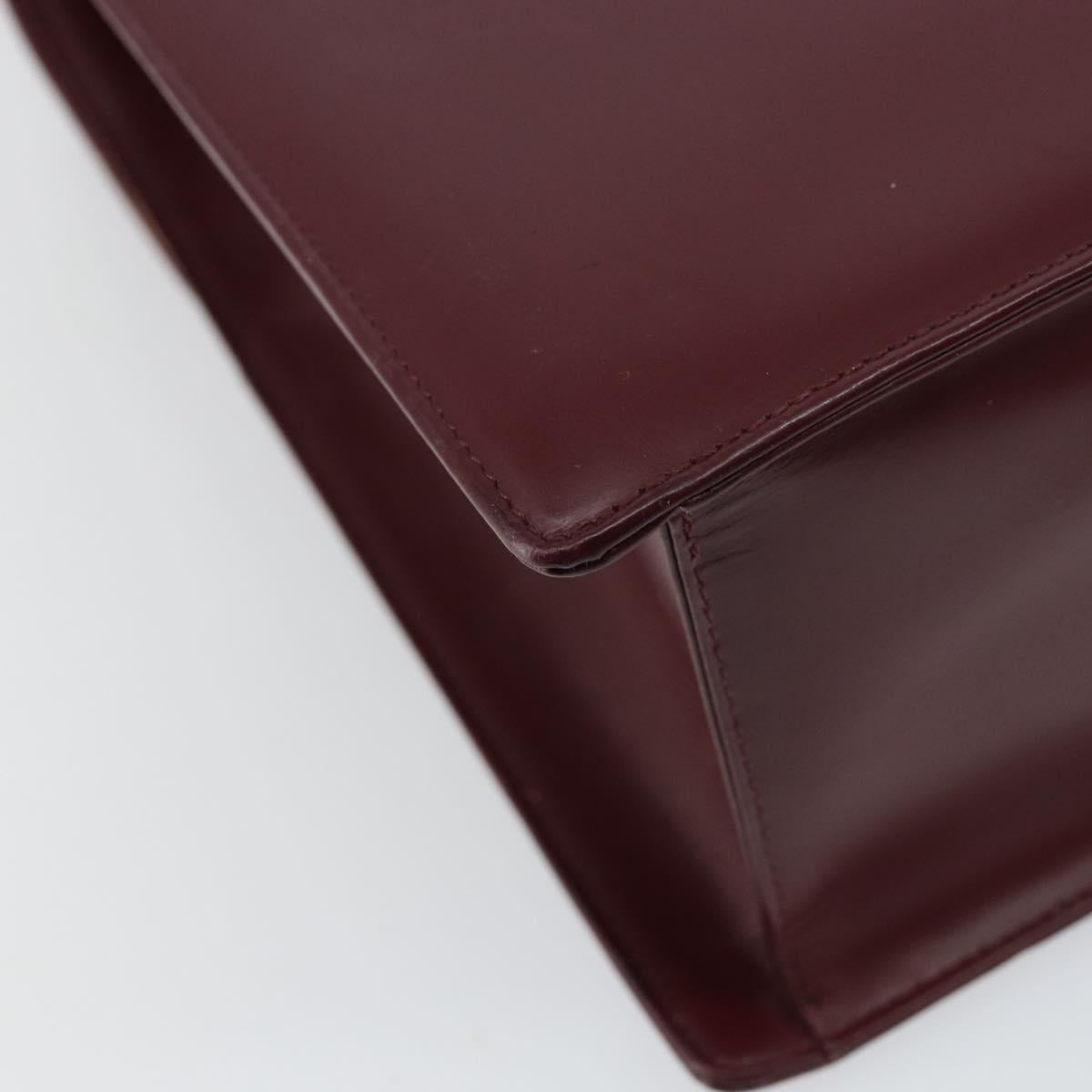 BURBERRY Nova Check Hand Bag Canvas Leather Bordeaux Beige Auth ki6009